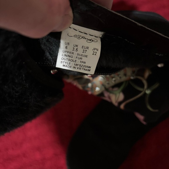 Ed Hardy Skull & “Kills” Heart Faux Fur Suede Tall Boots | Women’s US 6 - Picture 10 of 10